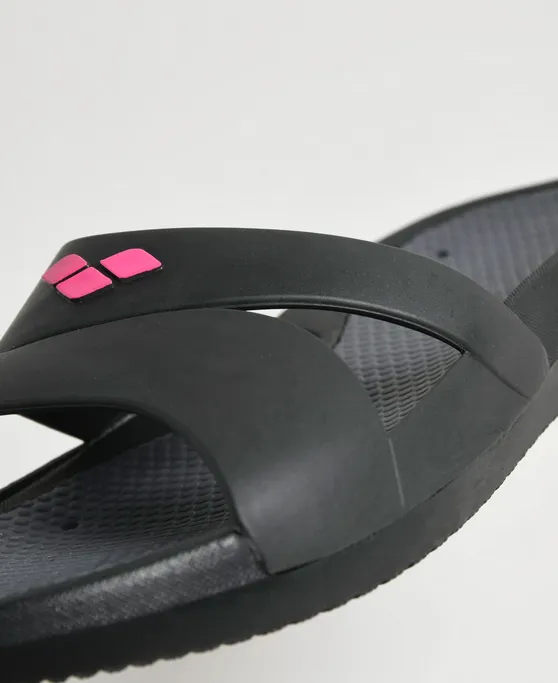 Arena Slipper Nina 003787 102 black dark grey-fuchsia