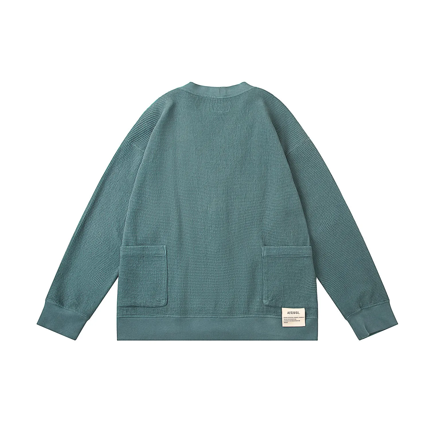 A[S]USL PIGMENT DYE WAFFLE CARDIGAN-SLATE