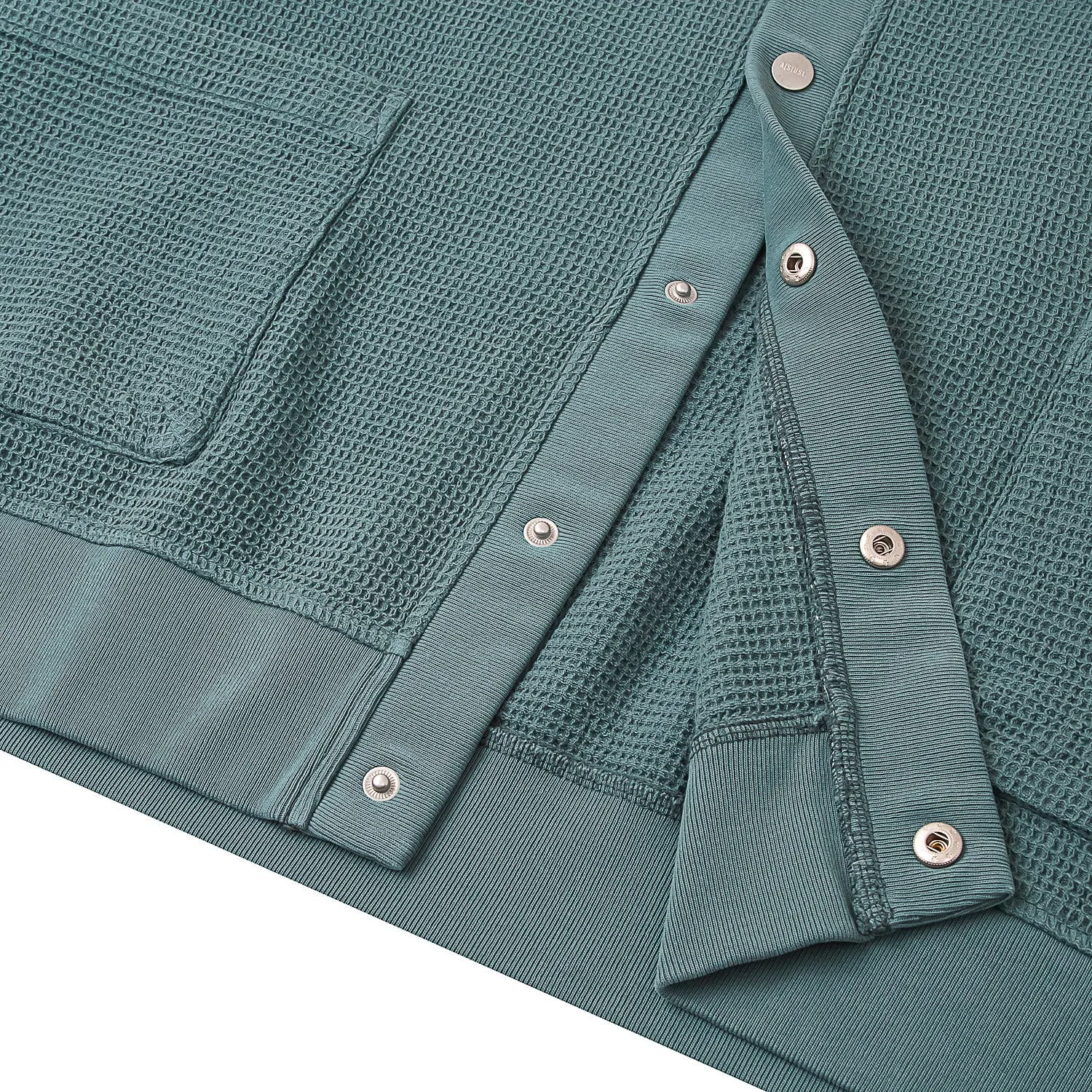 A[S]USL PIGMENT DYE WAFFLE CARDIGAN-SLATE