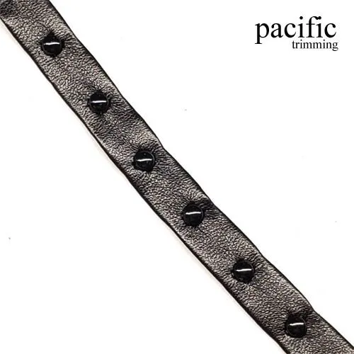 Black PU Trim with Studs : MF190467