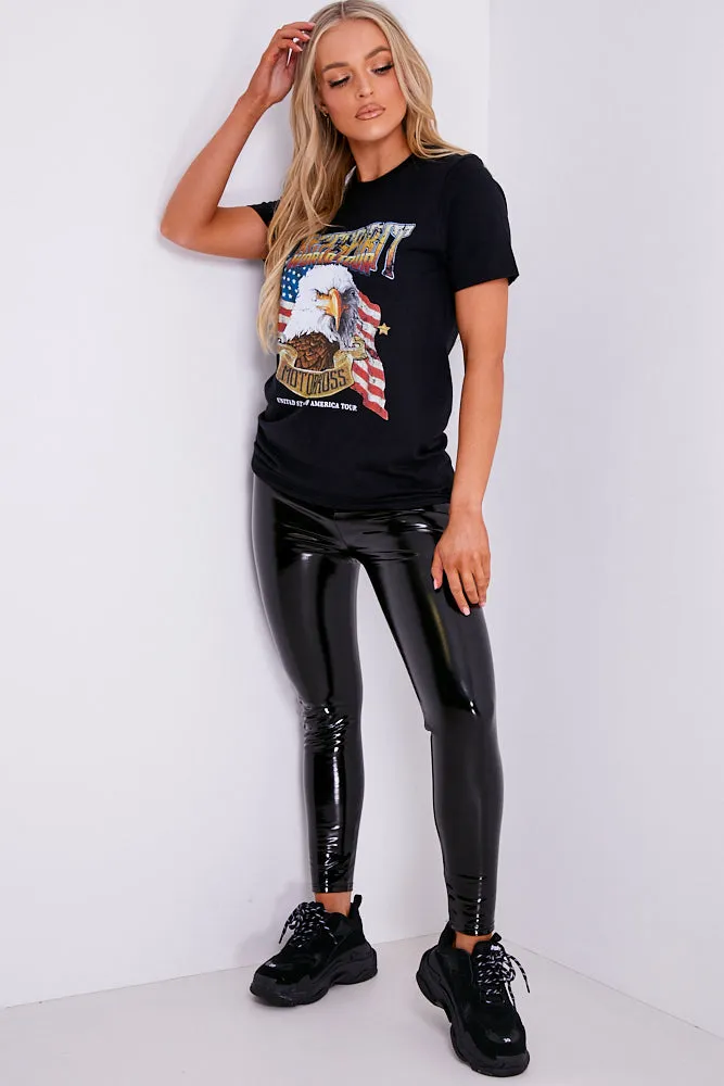 Black 'World Tour' Graphic Printed T-Shirt