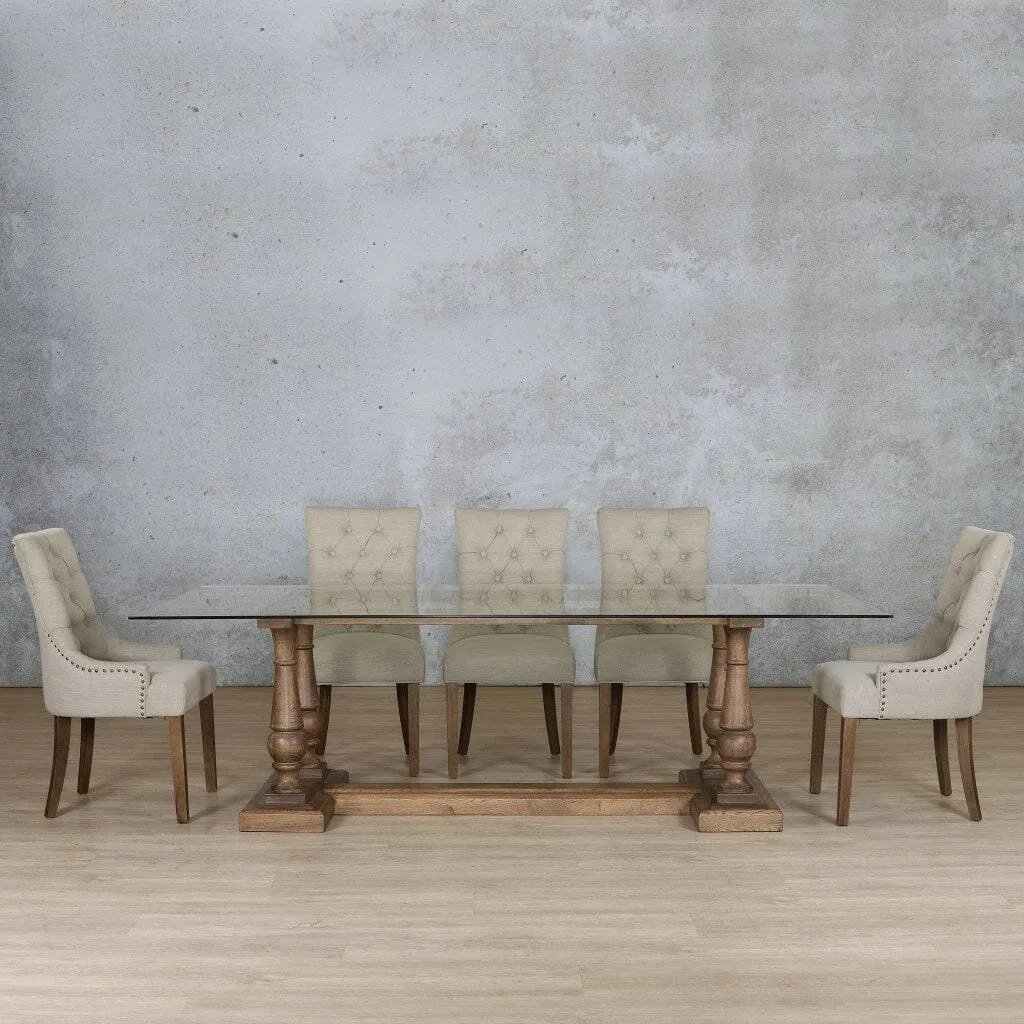 Charlotte Glass Top & Duchess 8 Seater Dining Set