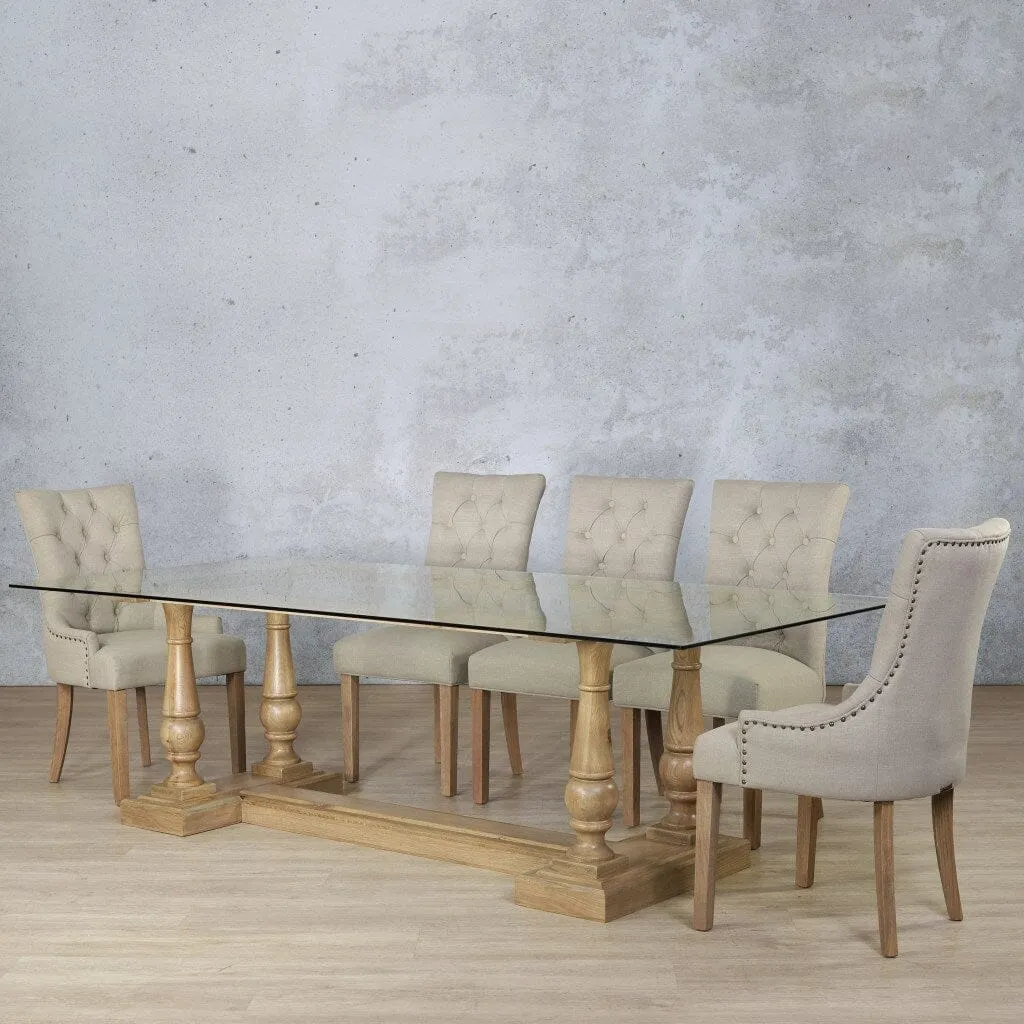 Charlotte Glass Top & Duchess 8 Seater Dining Set