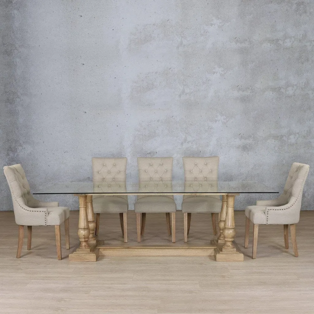Charlotte Glass Top & Duchess 8 Seater Dining Set