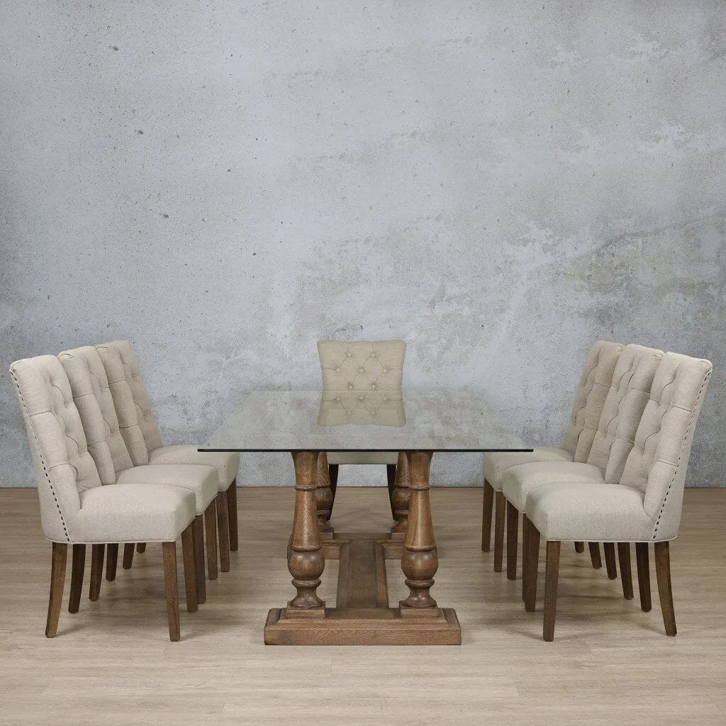 Charlotte Glass Top & Duchess 8 Seater Dining Set