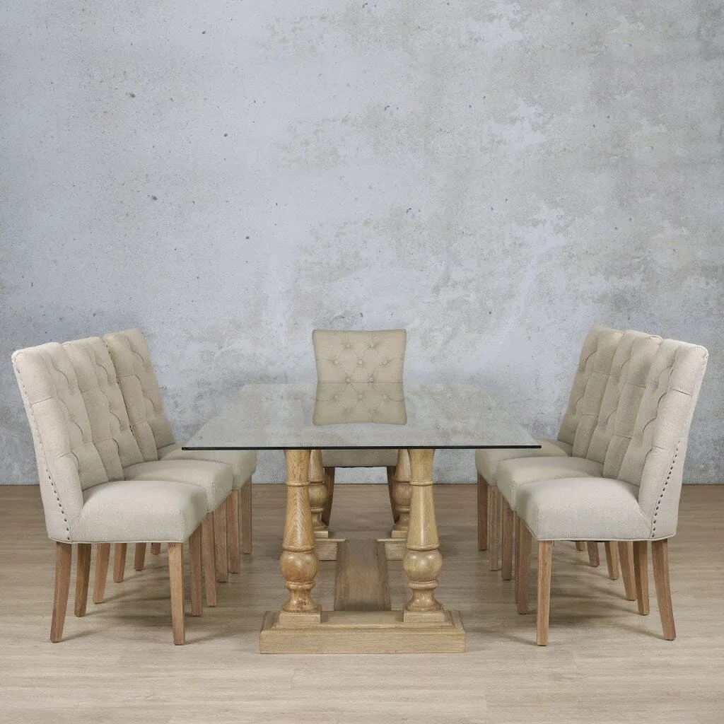 Charlotte Glass Top & Duchess 8 Seater Dining Set