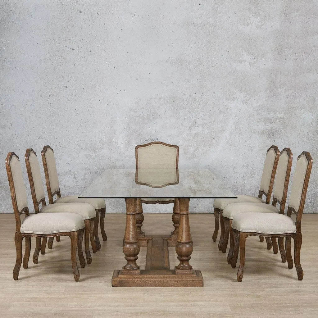 Charlotte Glass Top & Duke 8 Seater Dining Set