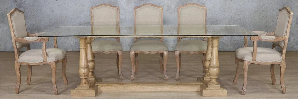 Charlotte Glass Top & Duke 8 Seater Dining Set