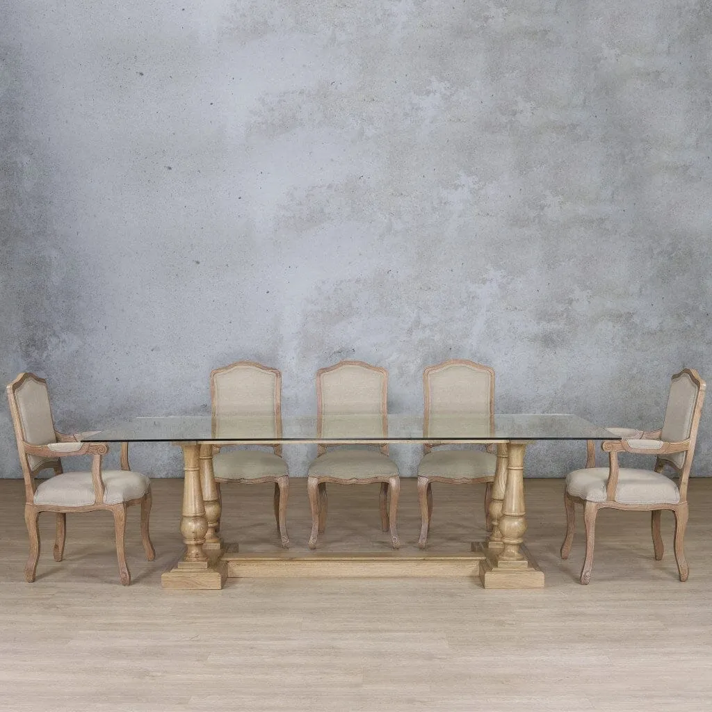 Charlotte Glass Top & Duke 8 Seater Dining Set