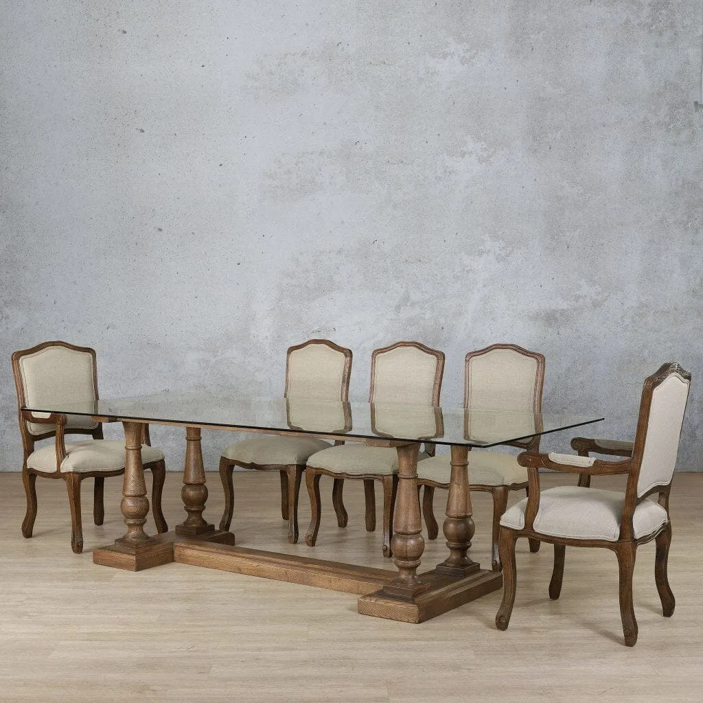 Charlotte Glass Top & Duke 8 Seater Dining Set