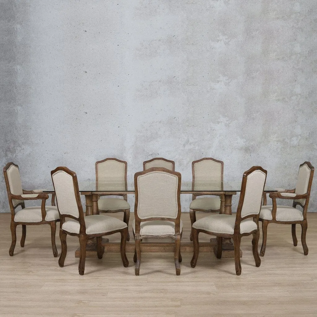 Charlotte Glass Top & Duke 8 Seater Dining Set