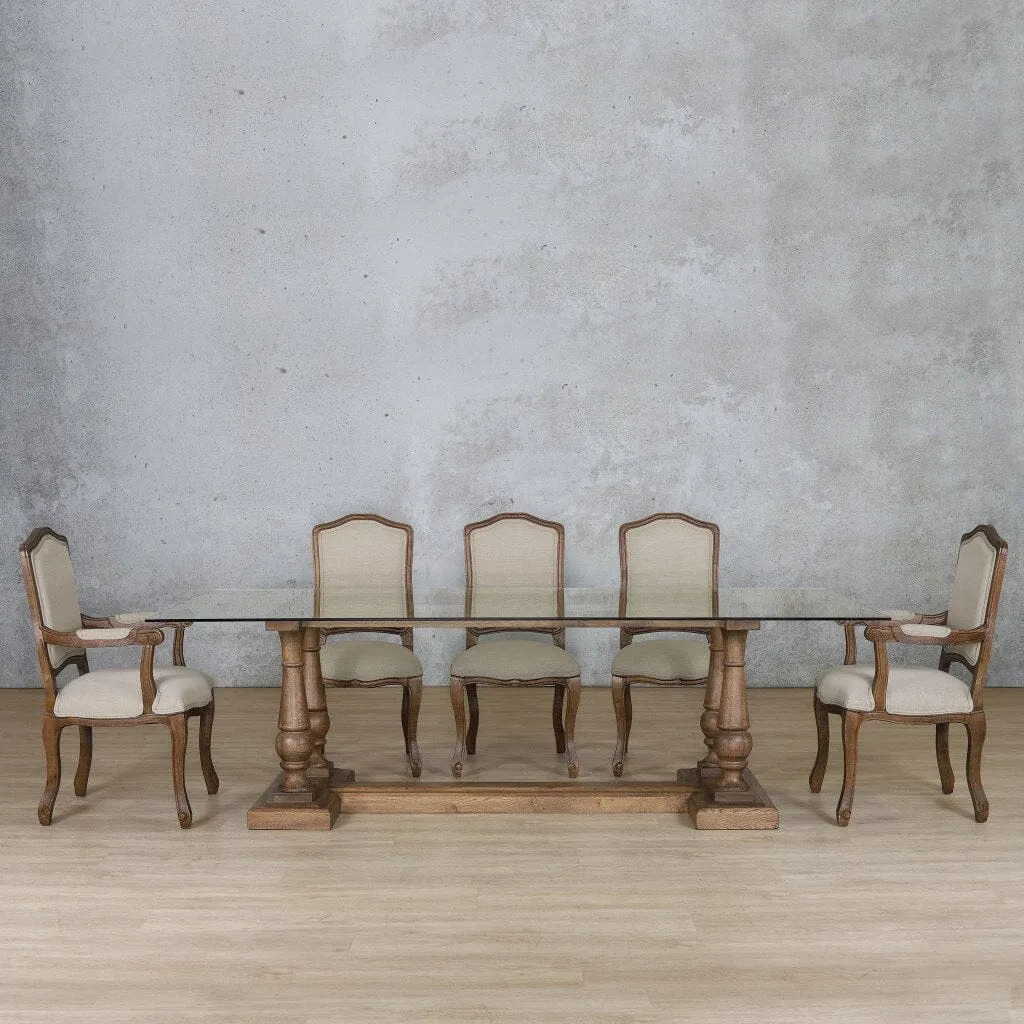 Charlotte Glass Top & Duke 8 Seater Dining Set