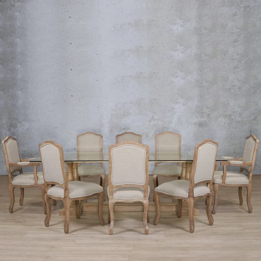 Charlotte Glass Top & Duke 8 Seater Dining Set