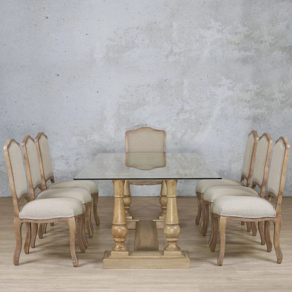 Charlotte Glass Top & Duke 8 Seater Dining Set