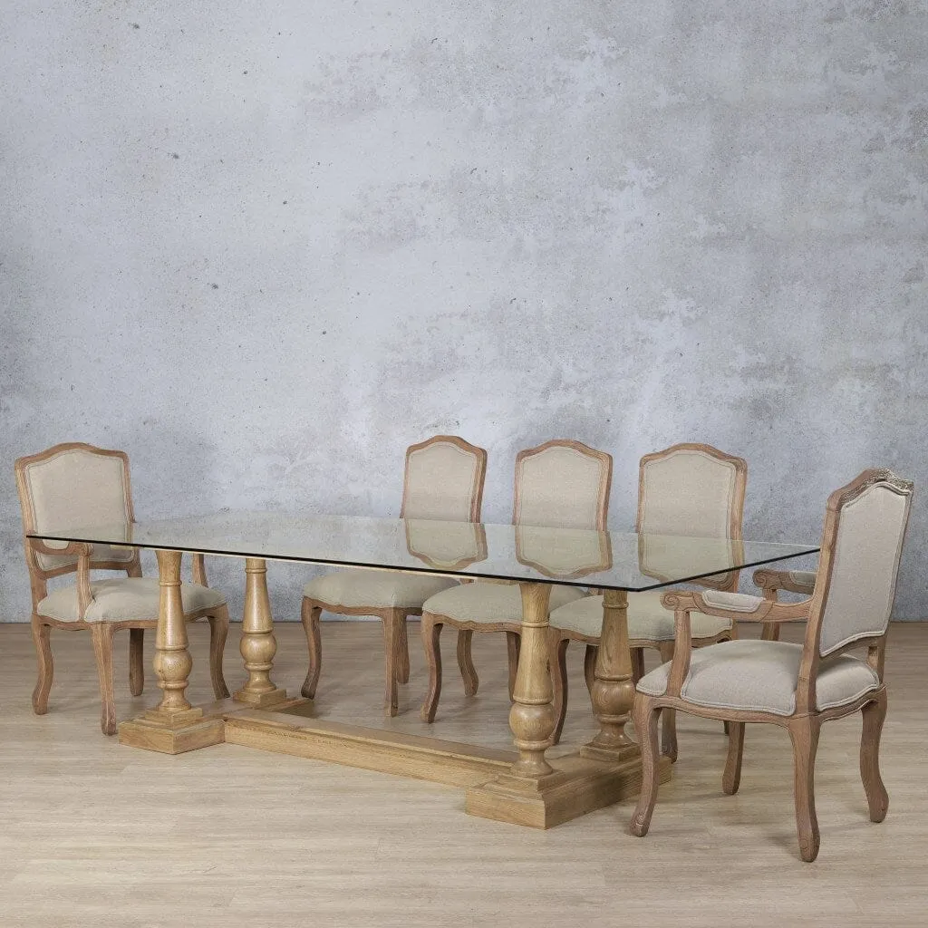 Charlotte Glass Top & Duke 8 Seater Dining Set