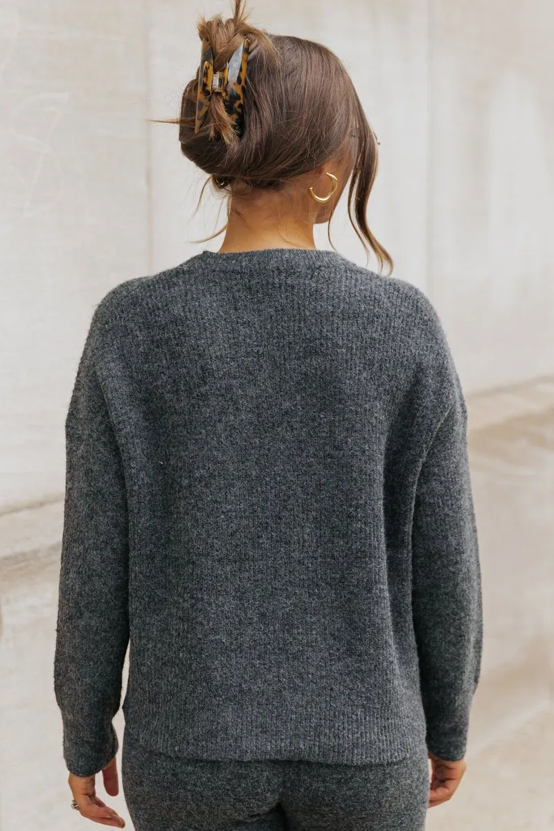 Comfy Lounge Crewneck Sweater - Charcoal