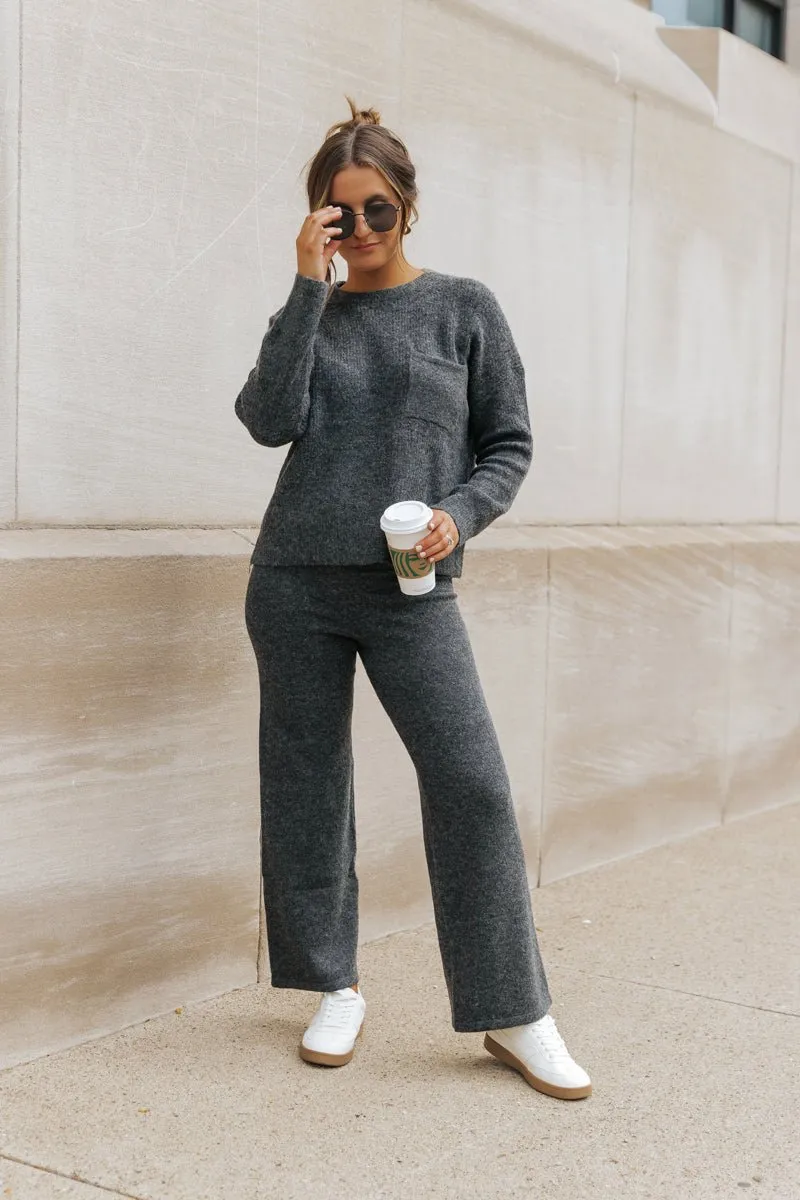 Comfy Lounge Crewneck Sweater - Charcoal
