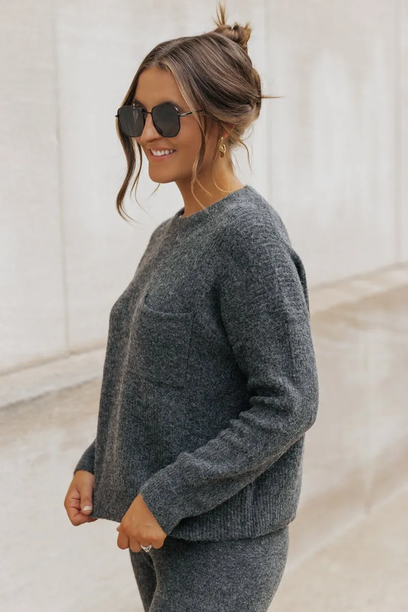 Comfy Lounge Crewneck Sweater - Charcoal