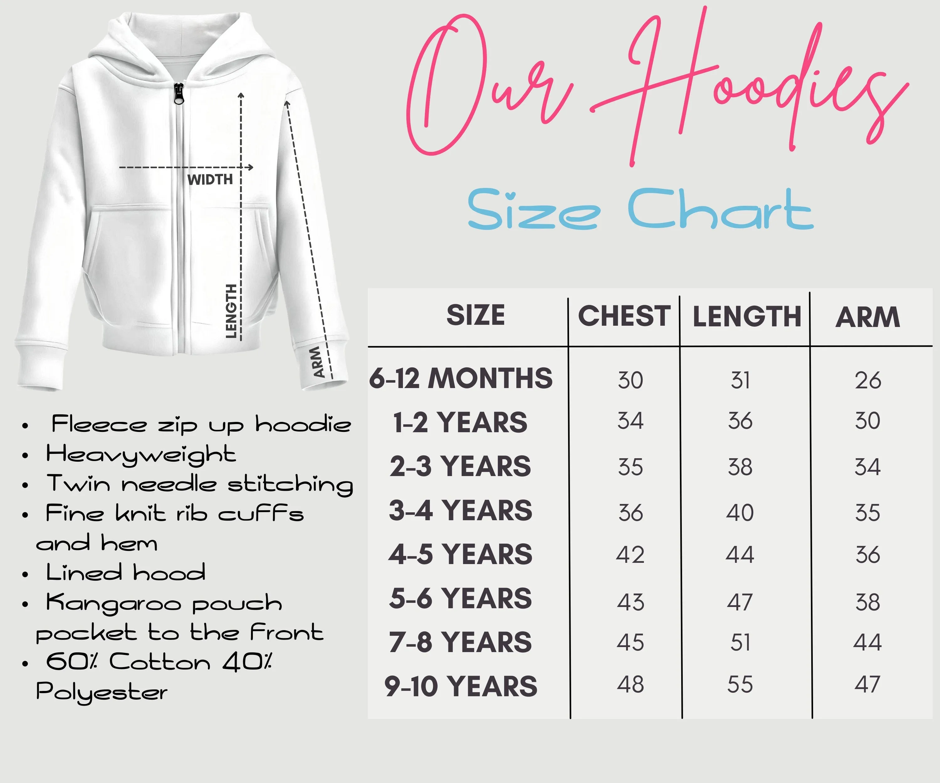 Girls Personalised Peppa Pig White Zip-up Hoodie Printed on Left Breast and Arm