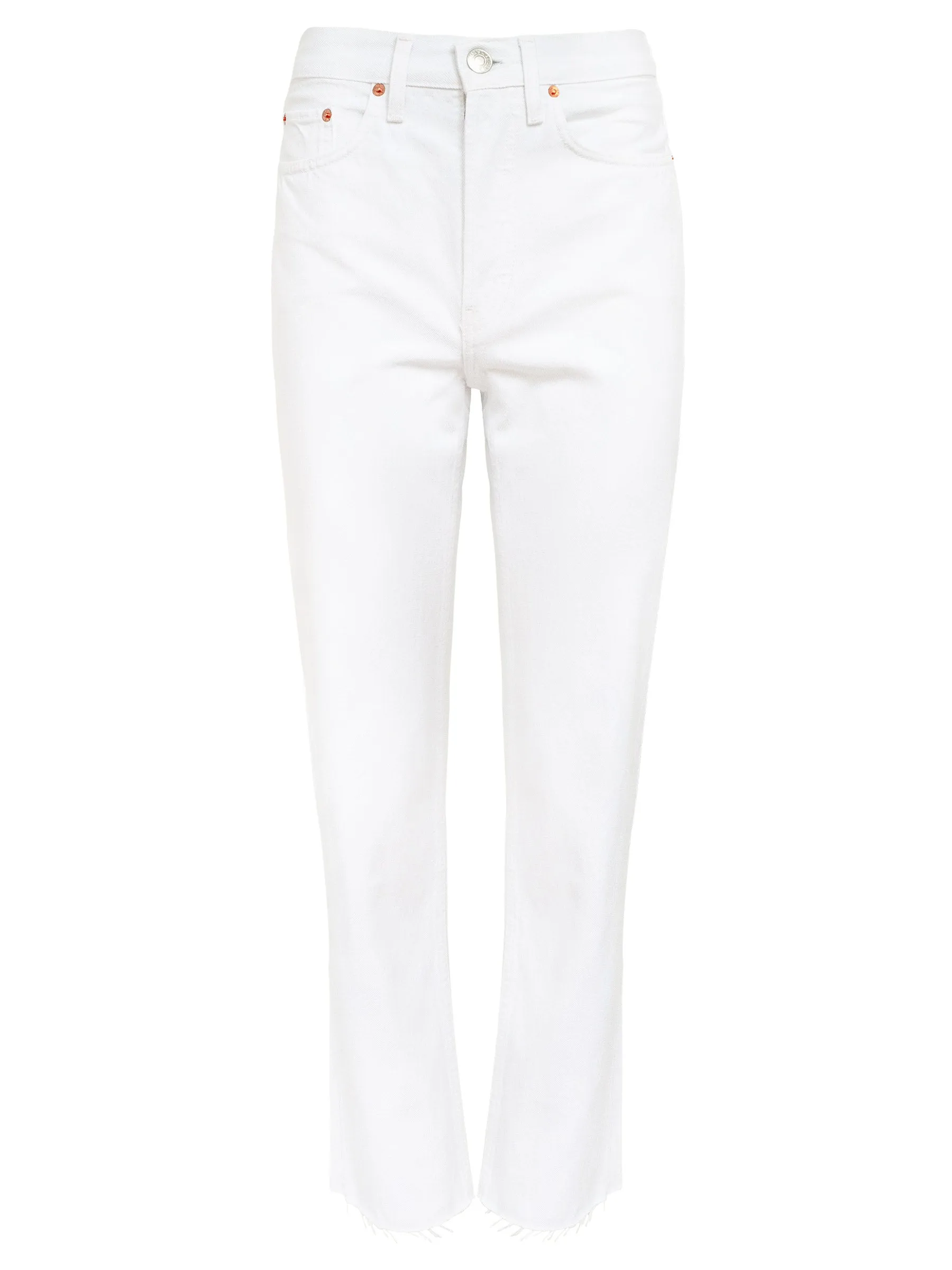 High Rise Stove Pipe Straight Leg Jean