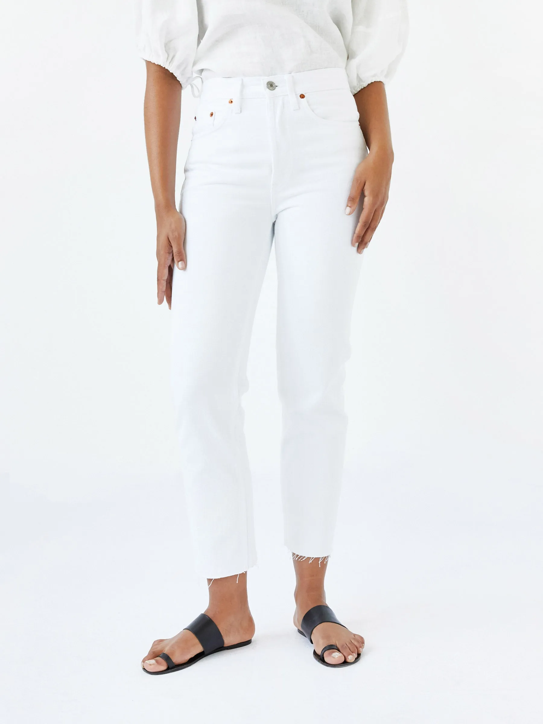 High Rise Stove Pipe Straight Leg Jean