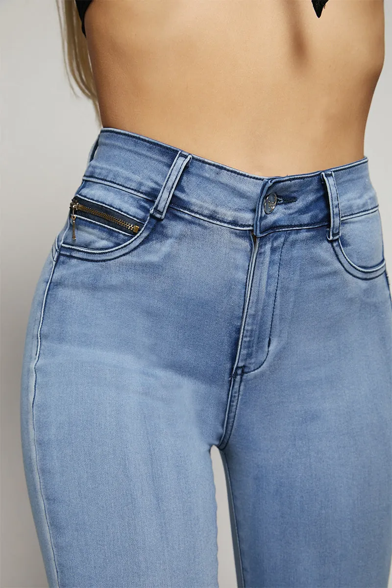 Jeans Tiro Alto Pitillo 1915