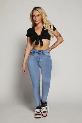 Jeans Tiro Alto Pitillo 1915