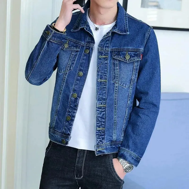 Lapel Denim Jacket Men