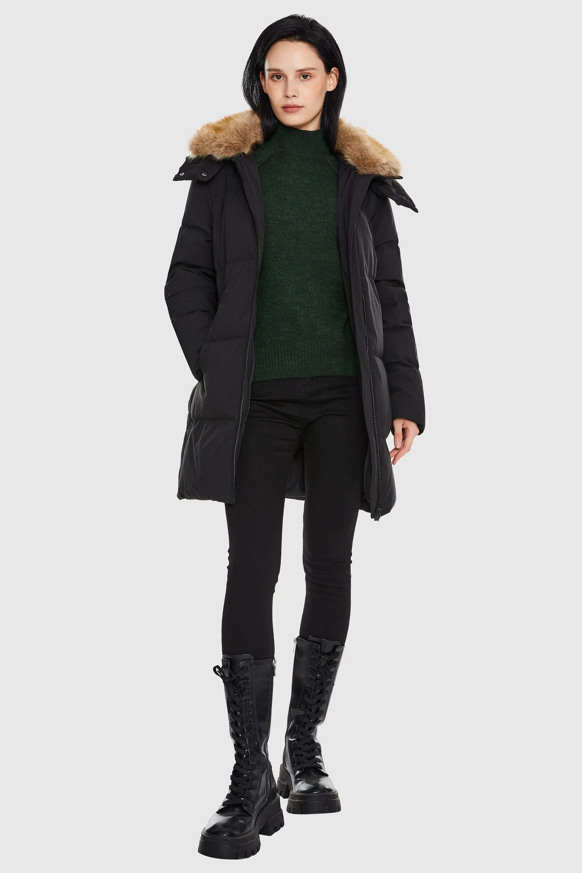 Mid-Length Winter Thickened Puffer Jacket